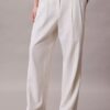 Linen Blend Tailored Wide Leg Pants