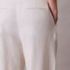 Linen Blend Tailored Wide Leg Pants