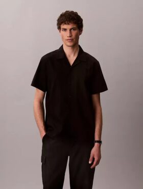 Linen Cotton Short Sleeve Button-Down Shirt