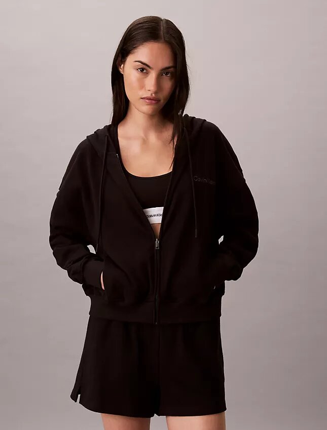 Logo Cotton Jersey Full Zip Hoodie Logo Cotton Jersey Full Zip Hoodie