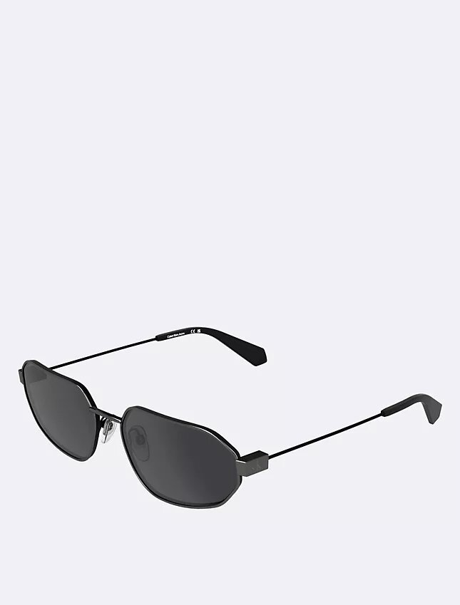 Metal Slim Modified Rectangle Sunglasses Metal Slim Modified Rectangle Sunglasses