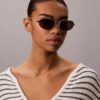 Metal Slim Modified Rectangle Sunglasses Metal Slim Modified Rectangle Sunglasses