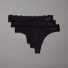 Microfiber Stretch with Lace 3-Pack Thong