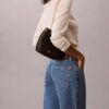Minimal Monogram Bucket Bag