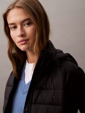 Mixed Media Puffer Jacket