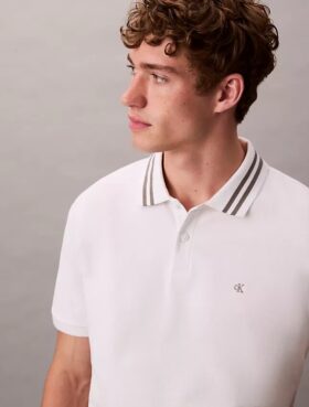 Monogram Pique Tipped Classic Polo Shirt