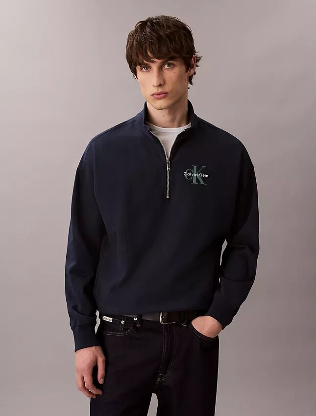 Monologo Premium Terry Quarter Zip Sweatshirt Monologo Premium Terry Quarter Zip Sweatshirt