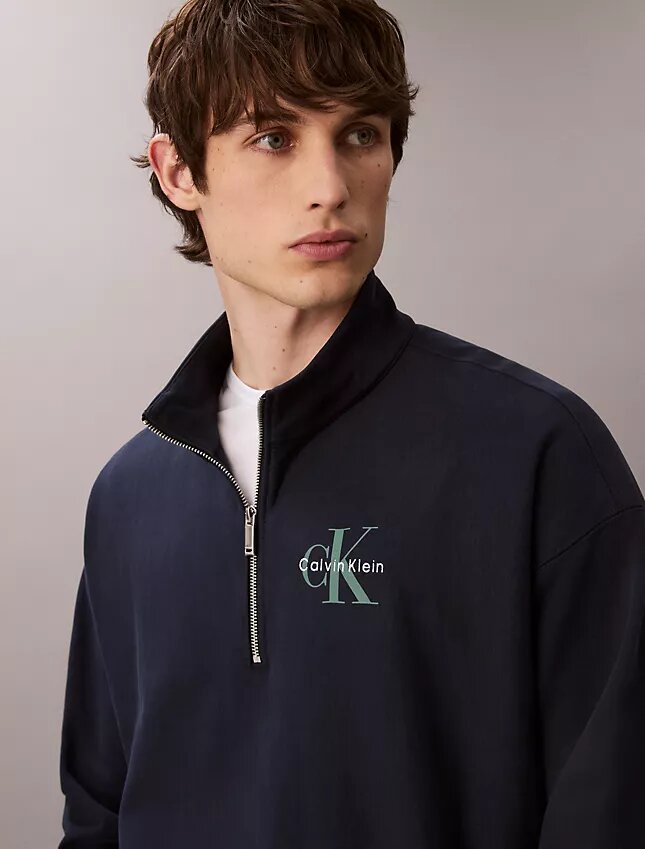 Monologo Premium Terry Quarter Zip Sweatshirt Monologo Premium Terry Quarter Zip Sweatshirt