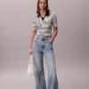 Monologo Stripe Rib Polo T-Shirt
