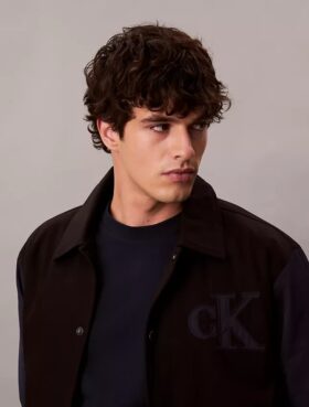 Nylon Cotton Varsity Bomber Jacket