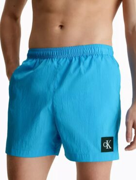 Nylon Drawstring Waist Swim Shorts