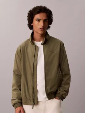 Nylon Grid Bomber Jacket