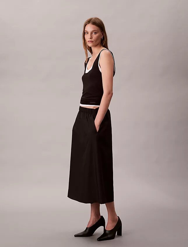 Nylon Midi Pull-On Skirt Nylon Midi Pull-On Skirt