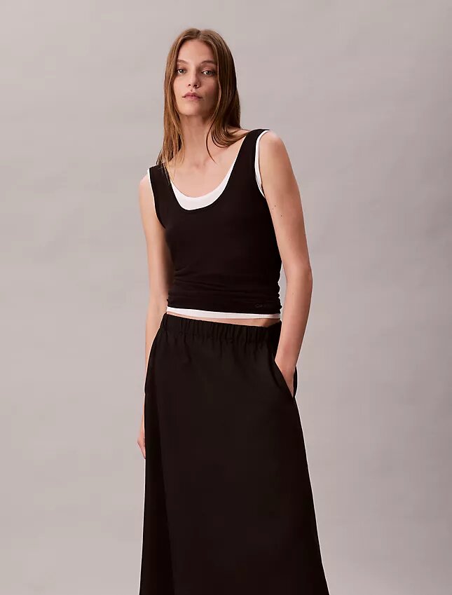 Nylon Midi Pull-On Skirt Nylon Midi Pull-On Skirt