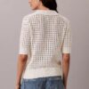 Open Stitch Sweater Polo Shirt