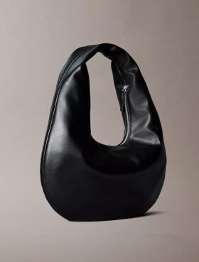 Pebble Grain Crescent Shoulder Bag