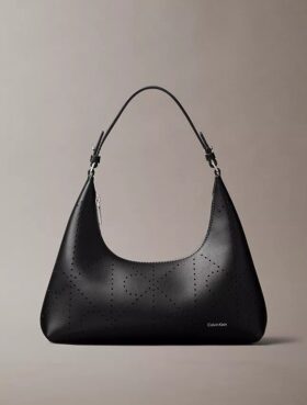 Perforated Emblem Logo Shoulder Bag Perforated Emblem Logo Shoulder Bag
