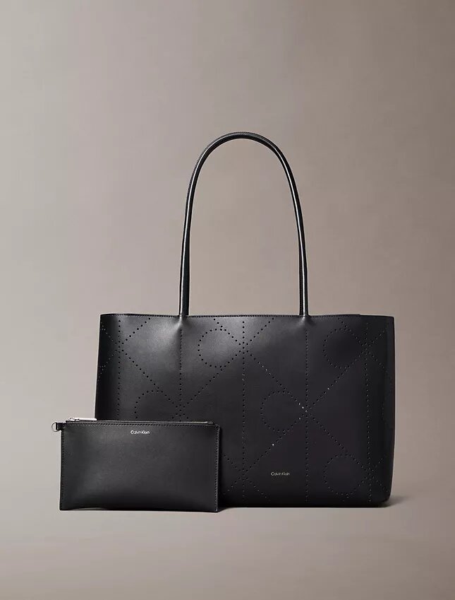 Perforated Emblem Logo Tote Bag Perforated Emblem Logo Tote Bag