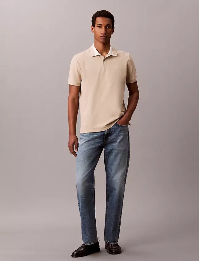 Pique Colorblock Collar Polo Shirt Pique Colorblock Collar Polo Shirt