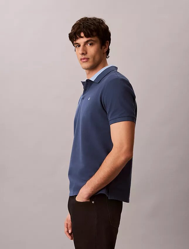 Pique Colorblock Collar Polo Shirt Pique Colorblock Collar Polo Shirt
