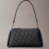 Pleat Monogram Logo Shoulder Bag