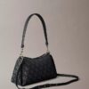 Pleat Monogram Logo Shoulder Bag
