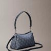 Pleat Monogram Logo Shoulder Bag