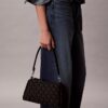 Pleat Monogram Logo Shoulder Bag