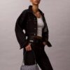 Pleat Monogram Logo Shoulder Bag