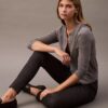 Ponte Houndstooth Print Skinny Pants