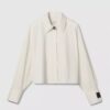Poplin Woven Cropped Button-Down Shirt
