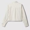 Poplin Woven Cropped Button-Down Shirt