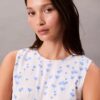 Printed Chiffon Sleeveless Top