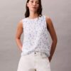 Printed Chiffon Sleeveless Top