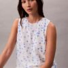 Printed Chiffon Sleeveless Top