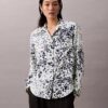 Printed Relaxed Utility Button-Down Shirt