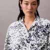 Printed Relaxed Utility Button-Down Shirt