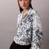 Printed Relaxed Utility Button-Down Shirt