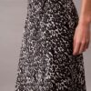 Printed Satin Midi Skirt