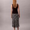 Printed Satin Midi Skirt