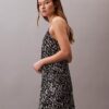 Printed Satin Mini Slip Dress Printed Satin Mini Slip Dress