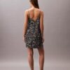 Printed Satin Mini Slip Dress Printed Satin Mini Slip Dress