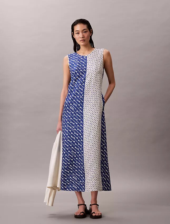 Printed Viscose Twill Midi Dress Printed Viscose Twill Midi Dress