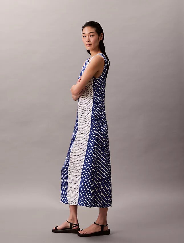 Printed Viscose Twill Midi Dress Printed Viscose Twill Midi Dress