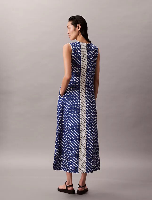 Printed Viscose Twill Midi Dress Printed Viscose Twill Midi Dress