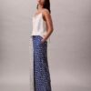 Printed Viscose Twill Wide Leg Pants