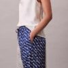 Printed Viscose Twill Wide Leg Pants