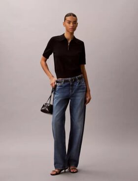 Relaxed Knit Polo Sweater