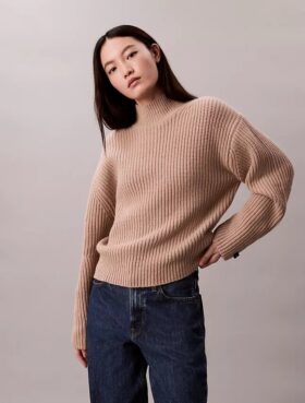 Rib Chunky Relaxed Turtleneck Sweater