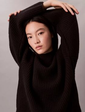 Rib Chunky Relaxed Turtleneck Sweater